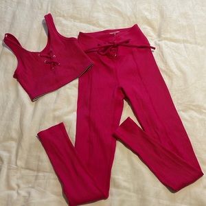YEAR OF OURS Ribbed Tie Set LIKE NEW !! Top size XS Pants size S
